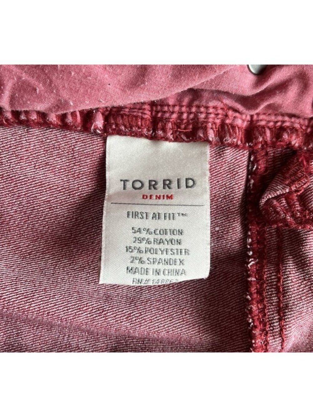 Torrid Jegging Jeans 14R Burgundy High Rise Skinny Moto Zippers - Picture 6 of 13